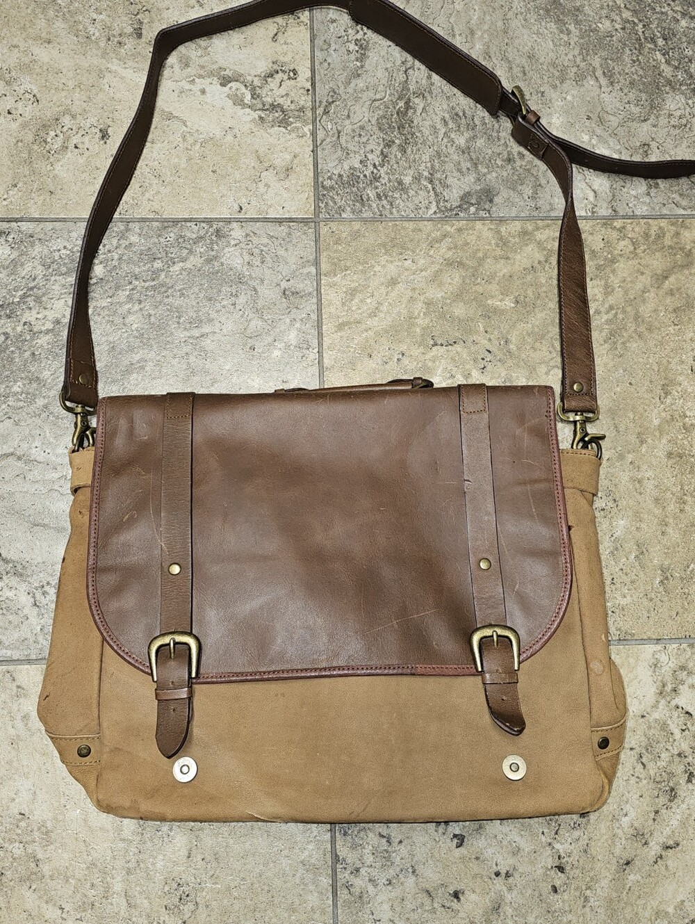 VTG Marlboro Miles Saddle All Leather Satchel/Computer Crossbody